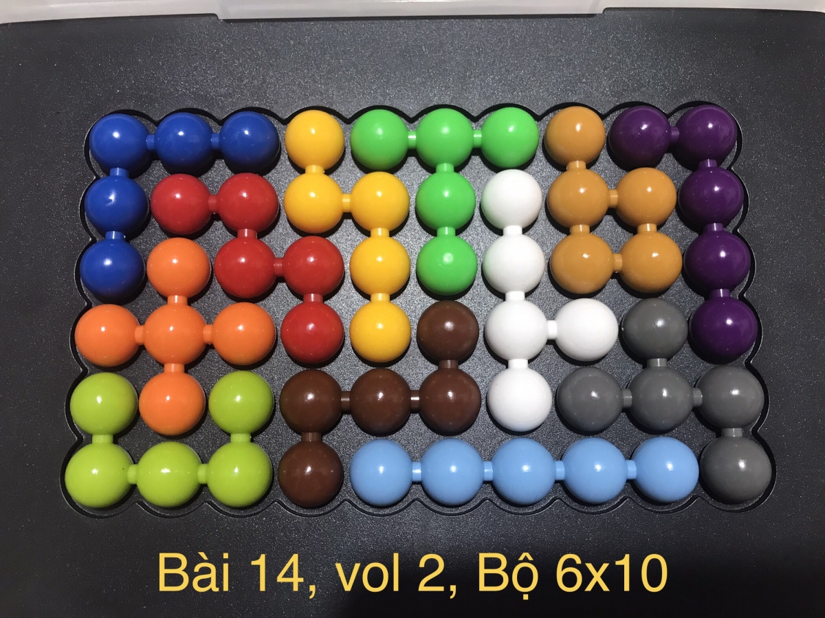 Bài giải Puzzlia số 14 của quyển 2, bộ Beads puzzle chữ nhật 6x10