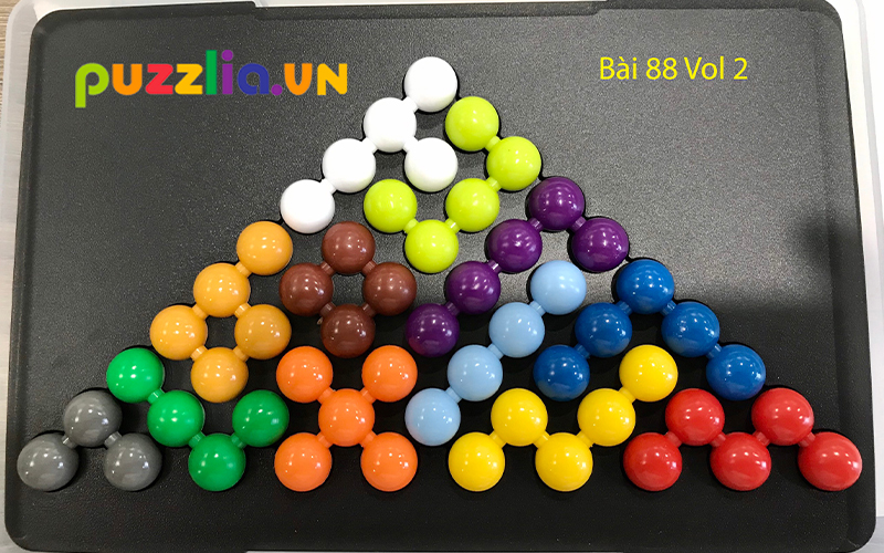 Bài giải số 88 quyển vol 2 bộ Đồ chơi IQ Puzzlia Beads Puzzle triangle 2D3D 